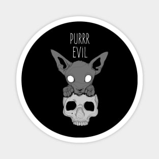 Pure Evil cat on Skull Magnet